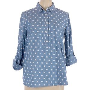 Tommy Hilfiger Roll-up-sleeve Polka-dotted Tunic